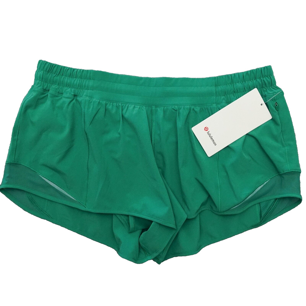 New Lululemon Size 8 Hotty Hot Shorts Low Rise LR 2.5 Lined CASG Cascadia Green